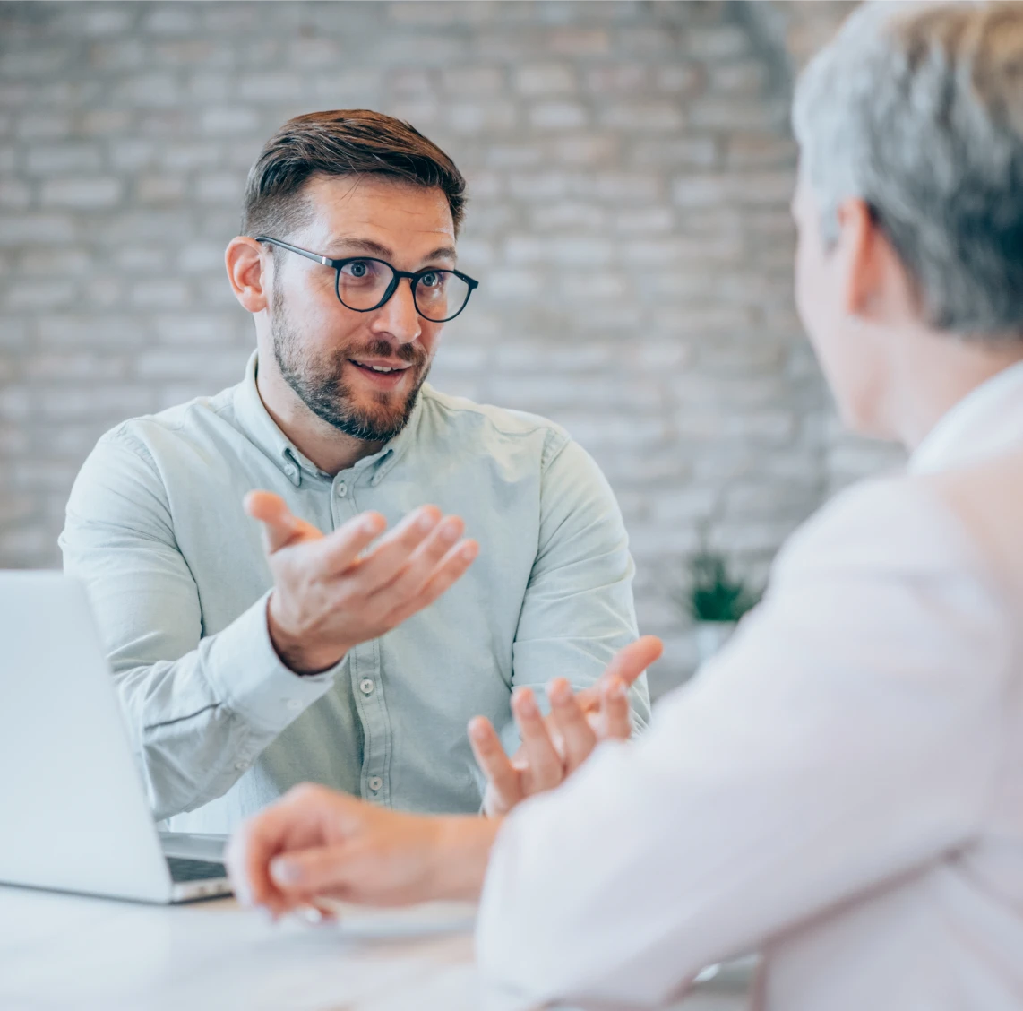 Colleagues in a meeting setting